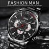 DEYROS New Fashion Men's Watch Luxury Business Men's Calendar Stainless Steel Strap Quartz Watch Men's Sports Watch