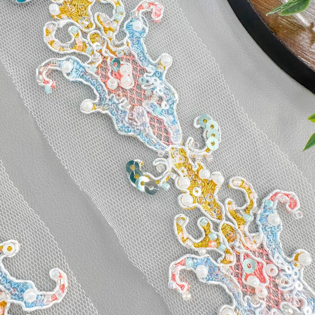 5 см Сетчатый Полый Бисер Пайетки Штрих-код Автомобильная Нить Декоративный Пояс для Платья Аксессуары для Сценической Одежды Кружевные Аксессуары