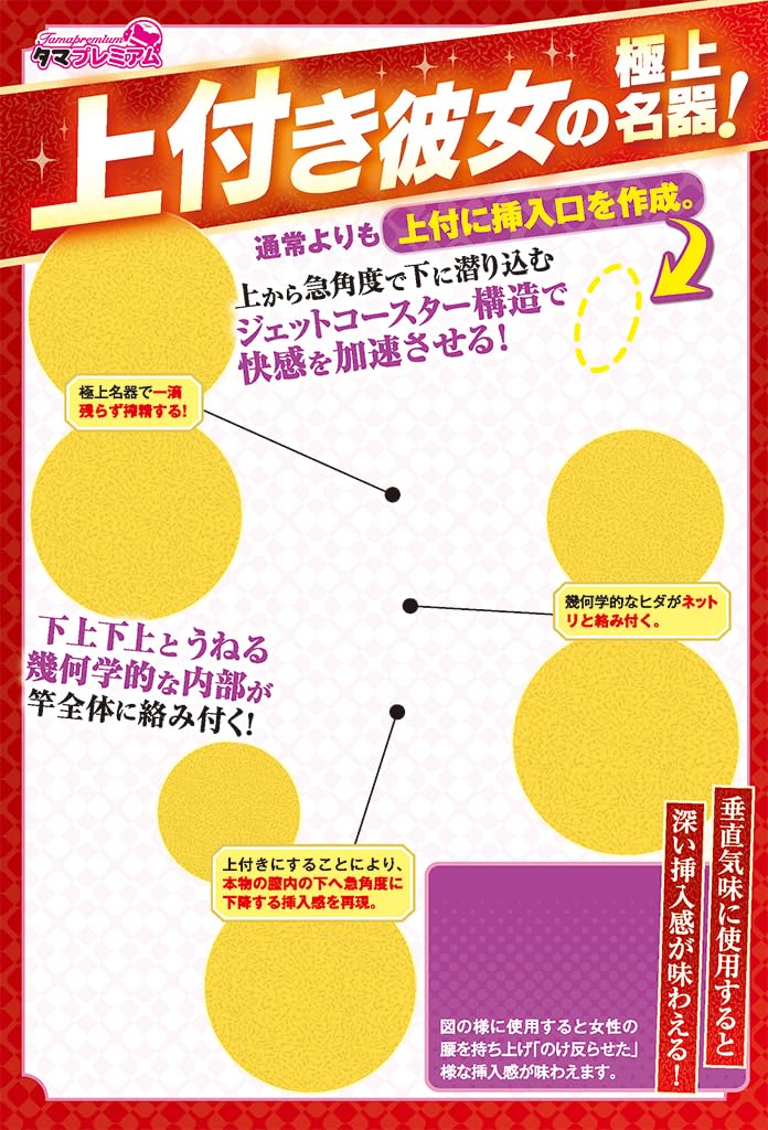 Чувствительный шедевр, который заставляет ее выгнуть спину и кончить. Tama Premium Made in Japan 530g Onahole girl Непроникающий