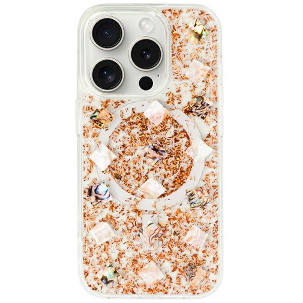 KZDOO Mag Flash Series for iPhone 16 Pro Case Compatible with MagSafe Seashell Shining TPU+PC Phone Cover