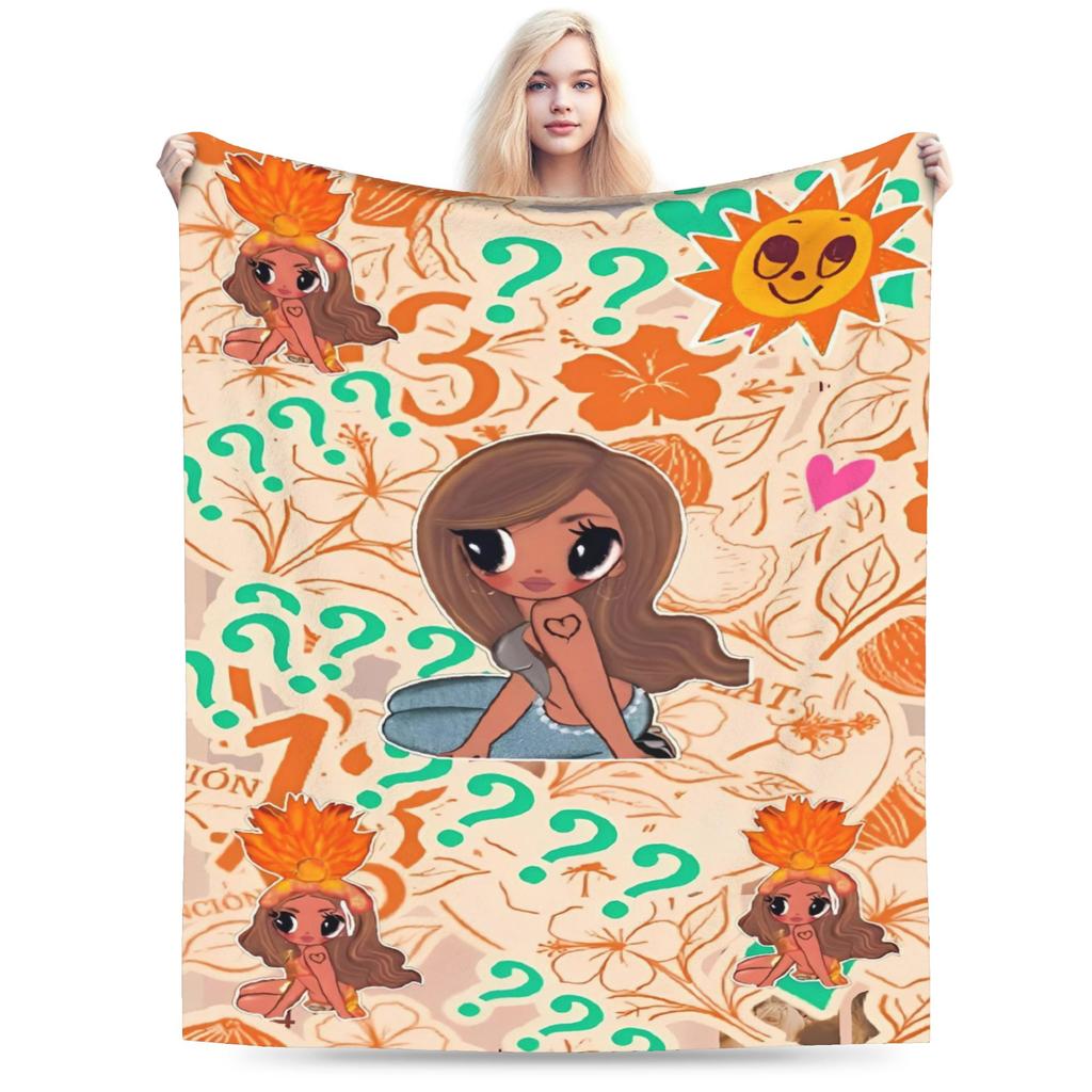 KAROL G Tropicoqueta Flannel Blanket Winter  Warm Soft Throw Blanket for Boy Girl Bedroom Aesthetic Bedspread Sofa Bed Cover