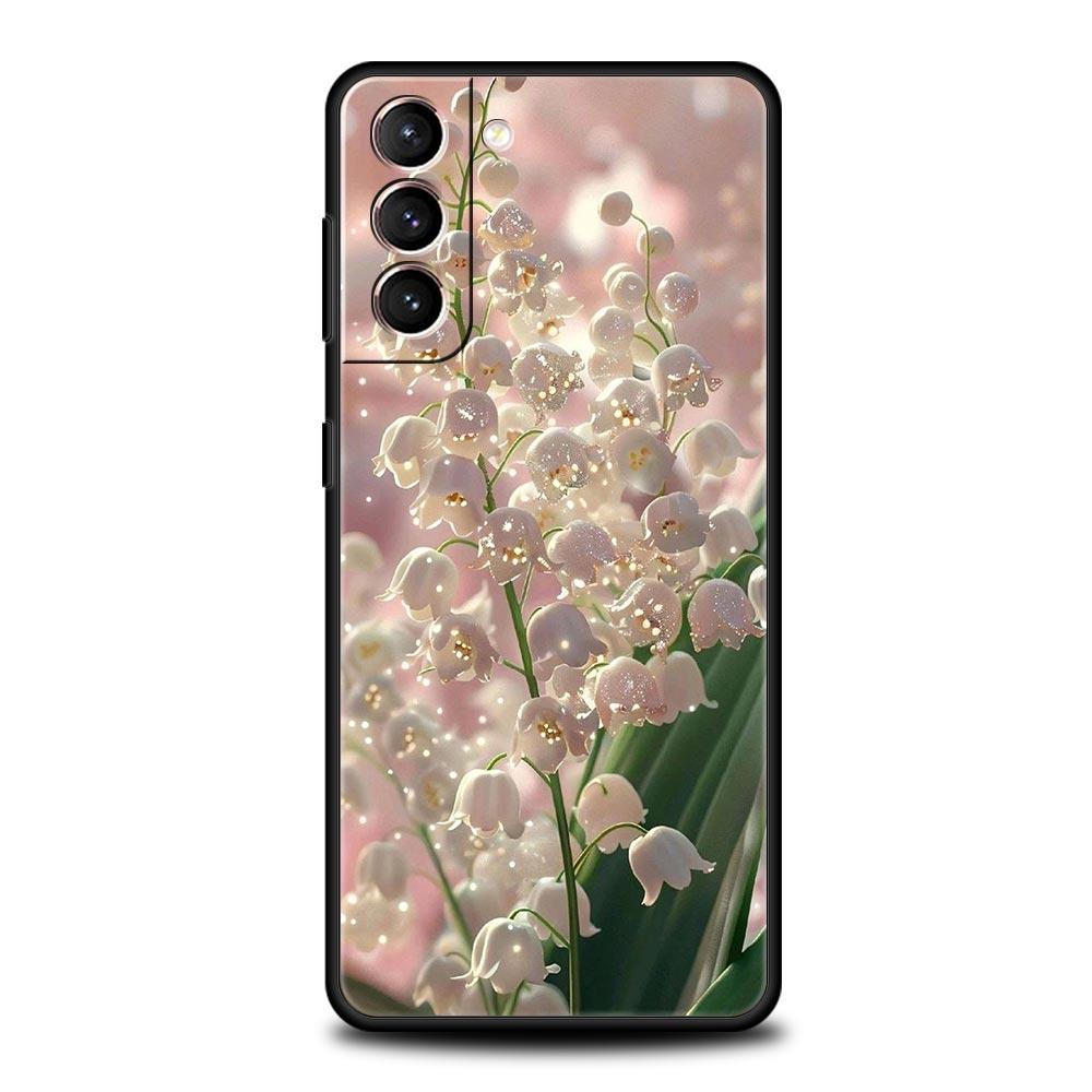 Прозрачный цветочный чехол для телефона Ландыш для Samsung Galaxy S26 S25 S24 S23 S22 S20 S21 FE Ultra S25 Edge Plus Мягкий чехол из ТПУ