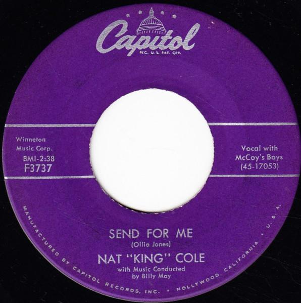 7-дюймовая пластинка НЭТ КИНГ КОУЛ - Пошли за мной F3737 Capitol Records 1957 США Соул/Фанк Б/У