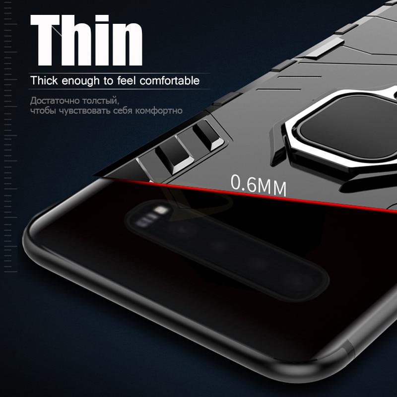 KEYSION Чехол для телефона для Samsung S10 S9 S8 Plus, чехол с магнитным кольцом, ПК + ТПУ, противоударная задняя крышка