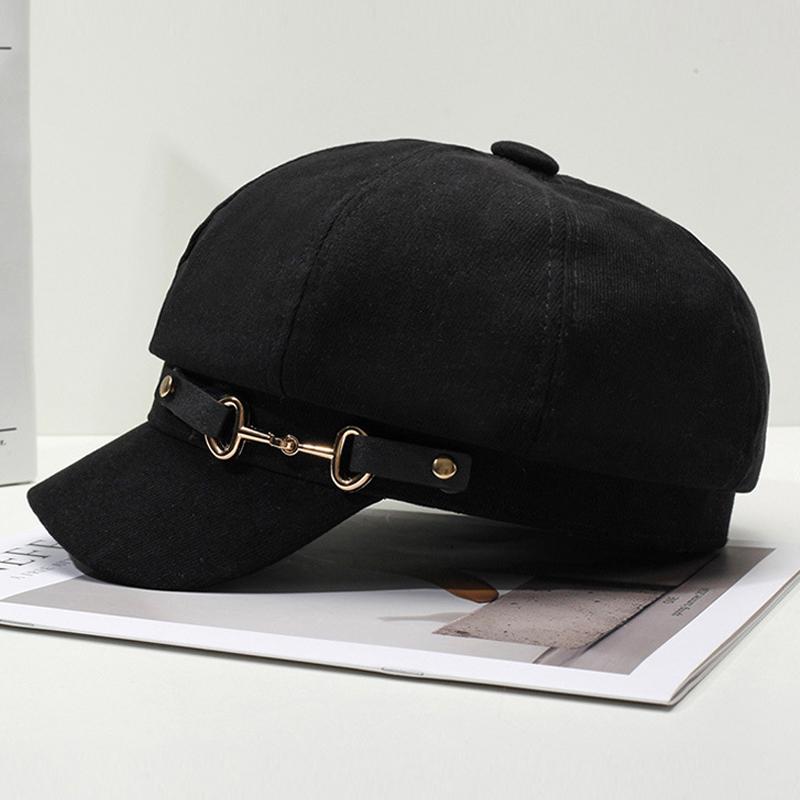 Осенне-зимняя шляпа художника, женская восьмиугольная шляпа, кепка газетчика