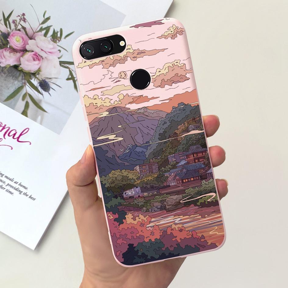 For Xiaomi Mi 8 Lite Case 6.26" Fashion Landscape Girls Bumper Soft Silicone Phone Cover For Xiomi Mi 8 Lite Funda Mi8Lite Pouch