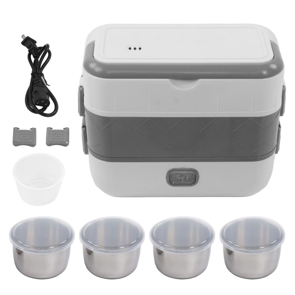200W Electric Lunch Box Double Layer Heated Lunch Boxes Portable Food Warmer for Car Home and Work