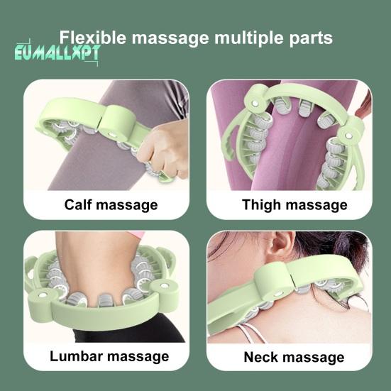 Многофункциональные круглые зажимы для ног, вращающийся на 360 градусов, 13-колесный роликовый массажер для мышц ног, шеи, рук, рук, расслабляющий массажер для мышц, оборудование для спортивной йоги в помещении