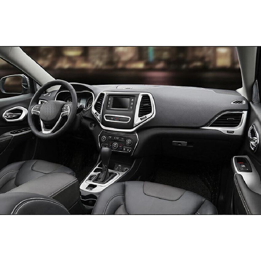 For Jeep Cherokee 14-2022 Matte Silver Rear Seat Backrest Frame Cover Trim 3PC
