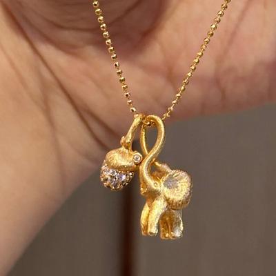 Креативное Новое В Щетчатой Сосне Шишка Длинноносый Слон Ожерелье Алмазная Инкрустация Ретро Мода Изысканная Цепочка на Шею Ювелирное Изделие Подарок