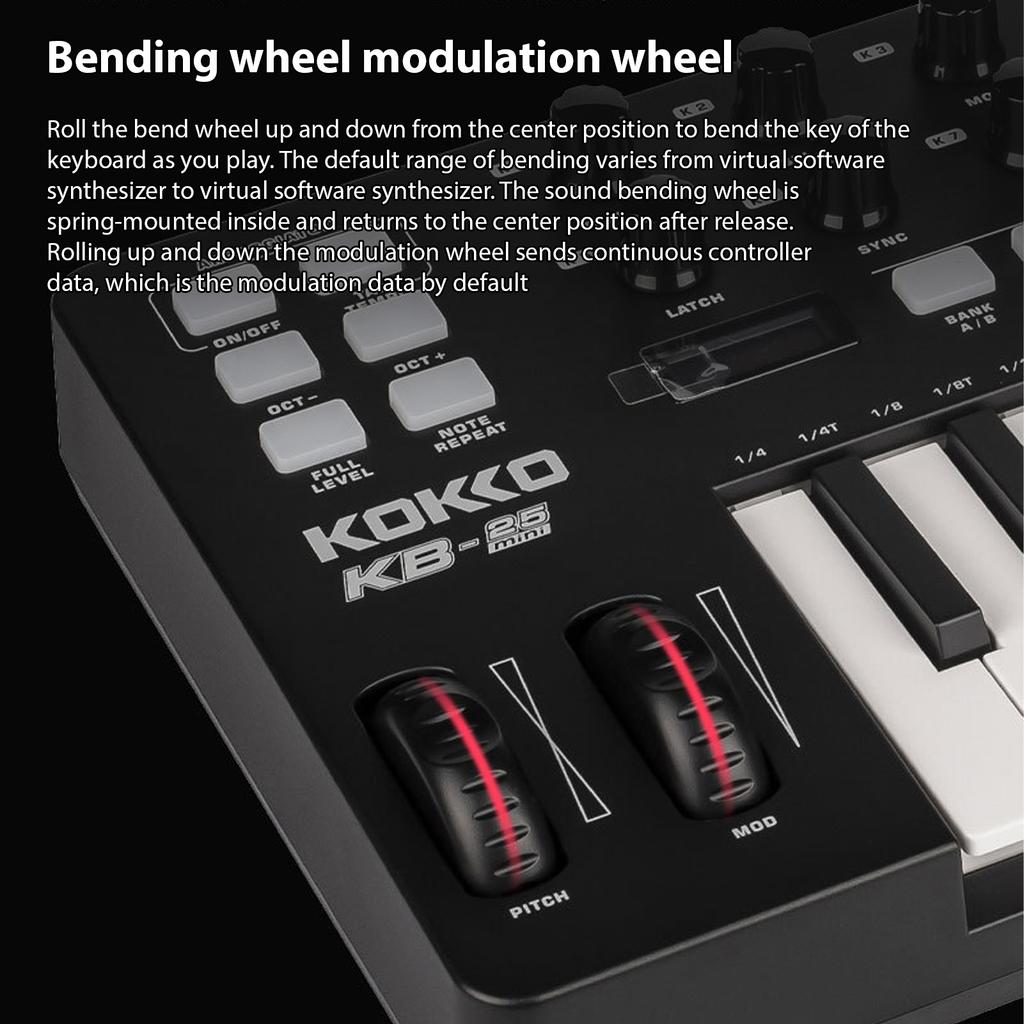 MIDI Keyboard Controller Beat Maker Machine 25 Keys MIDI Keyboard Portable Arranging Strike Pad