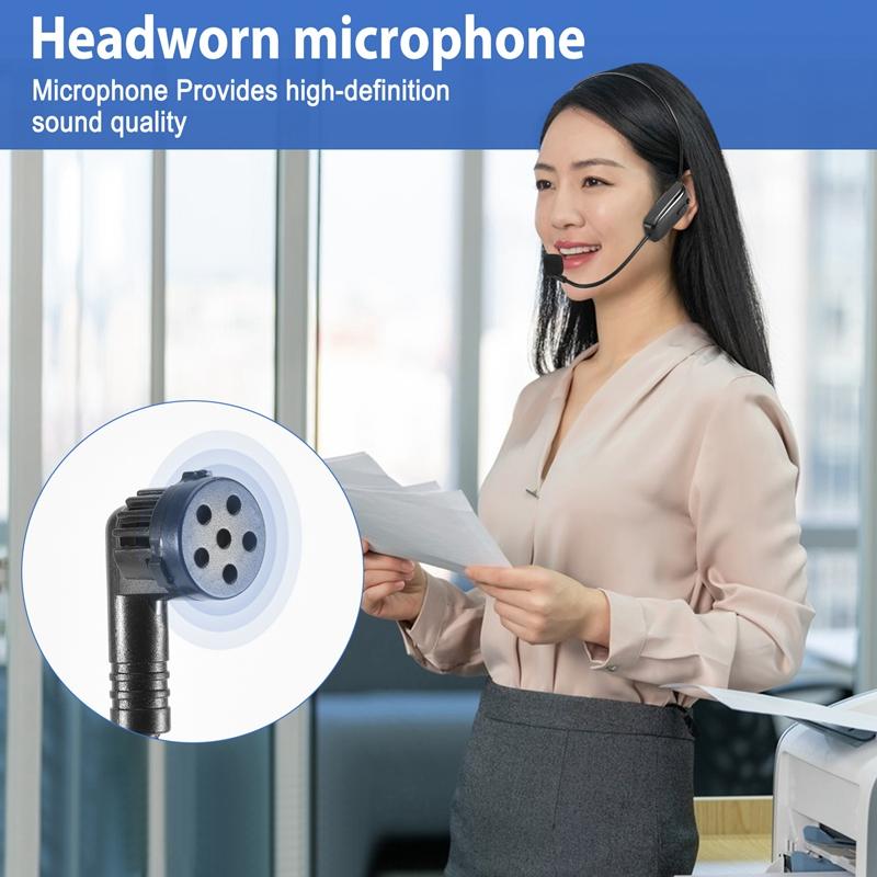 AA58 New 2 in 1 Handheld UHF Wireless Microphone Professional Head-Wear Mic Volume Amplifier for Speech Teaching