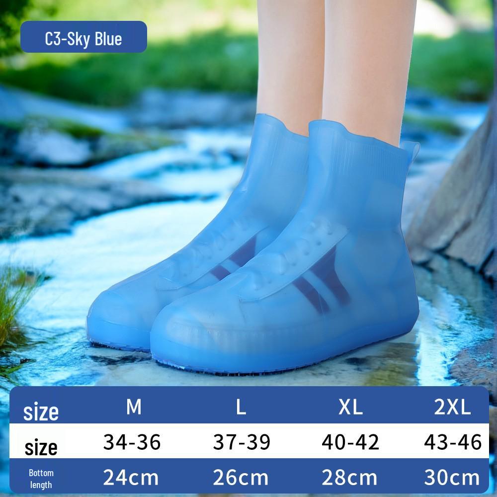 Non-Slip Waterproof Silicone Shoe Covers: Wear-Resistant, Rainproof, Sandproof for Outdoor Use - Unisex