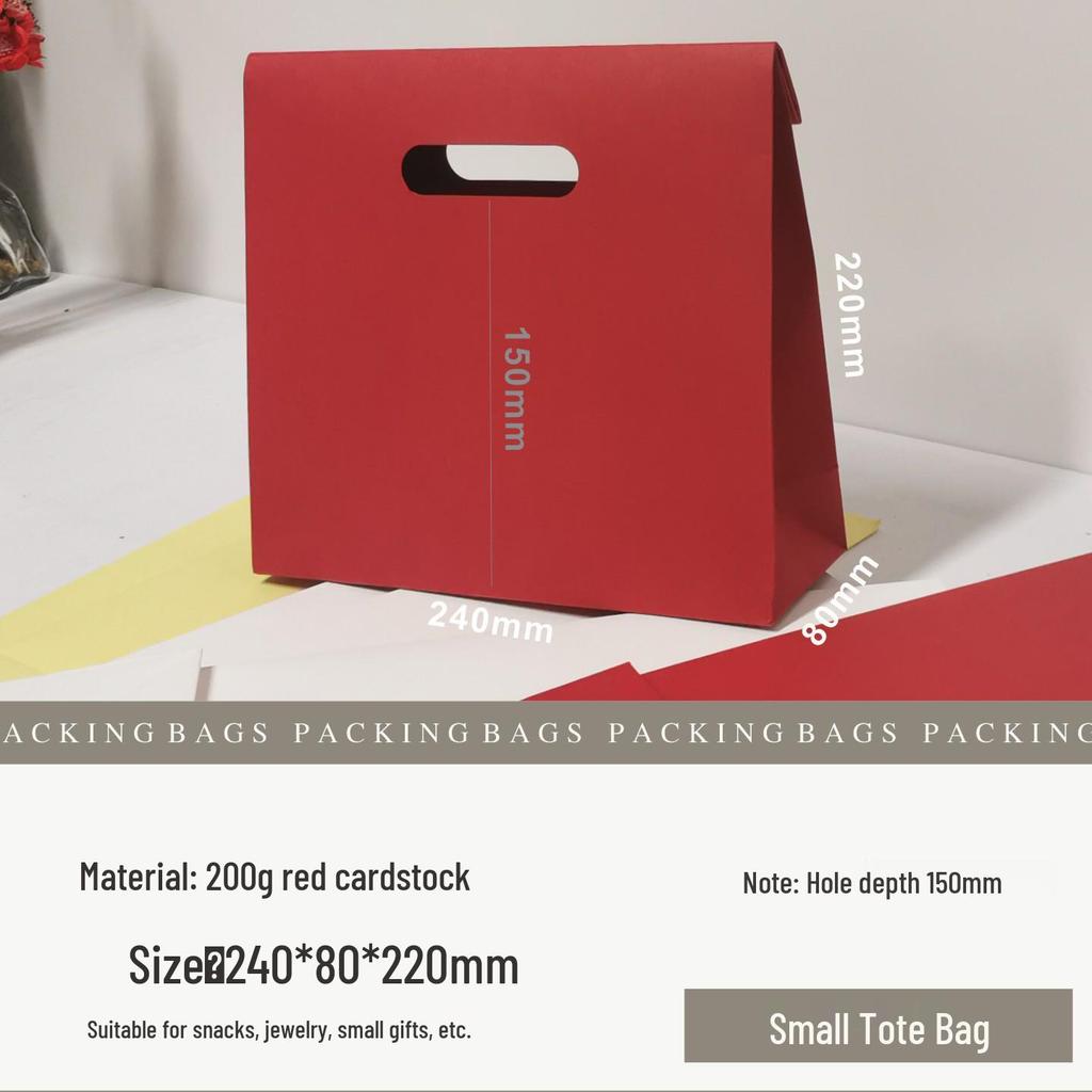 Складная подарочная сумка с логотипом на заказ, вырубной ручкой и набивным рисунком