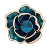 Blue  Camellia Flower Brooches For Women Enamel Pin Elegant Lapel Pins