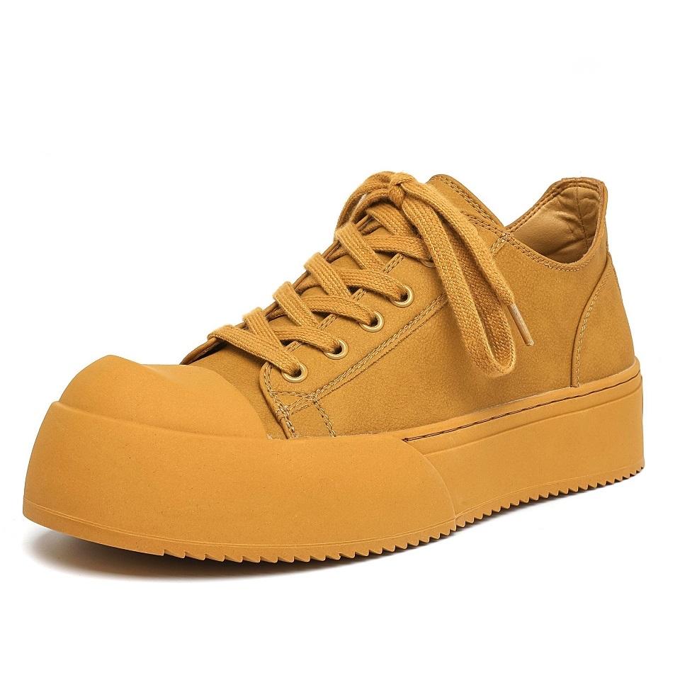 Трендовые мужские платформенные кожаные кеды для скейтбординга, мужские повседневные спортивные кроссовки на толстой подошве, мужская обувь на шнуровке для увеличения роста, новинка