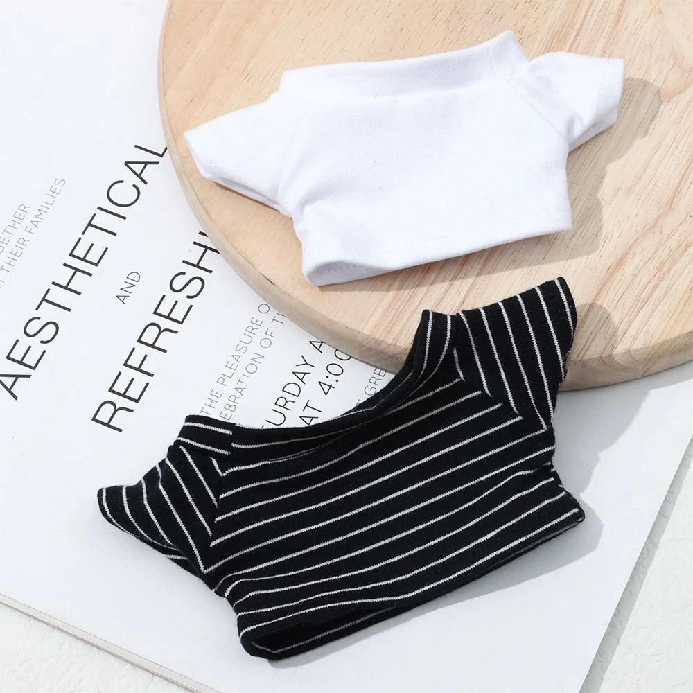 Gift 20 cm Stripes Short Sleeve Black White Doll Clothes Doll Plush Clothing Doll Shirt Doll Pants