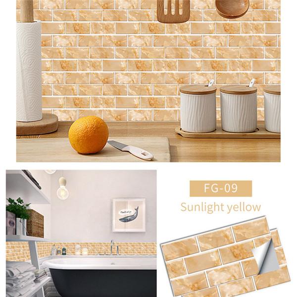 6 шт., маслостойкая наклейка для кирпичной плитки, наклейка на стену для кухни, самоклеющаяся водонепроницаемая наклейка для ванной, обои 15x30 см