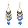 Bohemian Water Drop Tassel Earrings For Women Colorful Beads Dangle Ethnic Style Earring Female  Jewelry