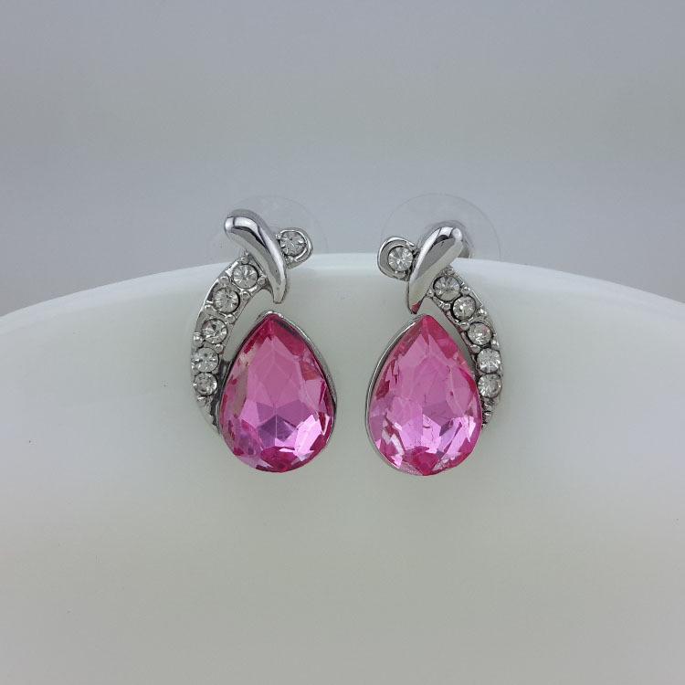 Korean Teardrop Fish Mermaid Crystal Stud Earrings