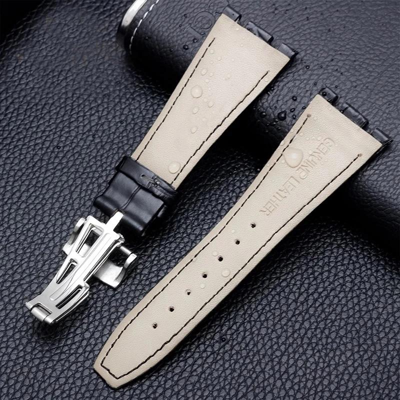 Top Layer Genuine Leather Watch Strap for AP Audemars15400 Royal Oak Offshore Series Male 26mm Blue Black Brown Watchbands