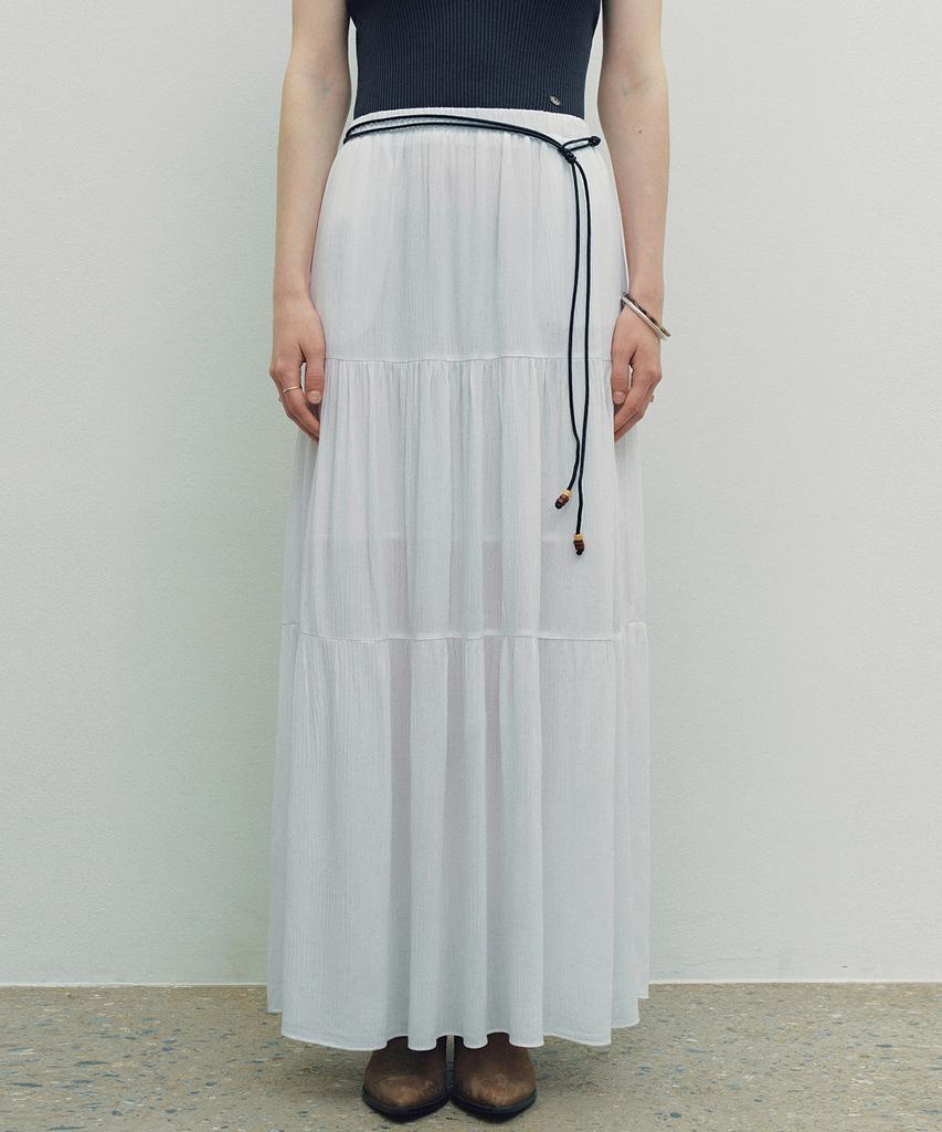 Nive Frill Cancan Maxi Skirt (White)