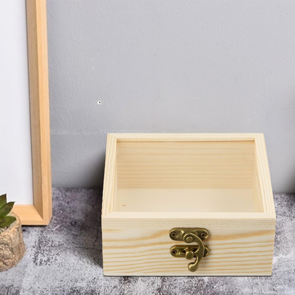 Personalizable Wooden Square Box Perfect for DIY Projects and Home Decor