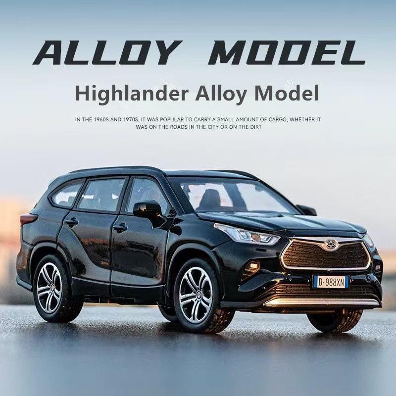 AHI4 1:32 Toyota Highlander 2023 SUV Alloy Die Cast Toy Car Model Sound and Light Pull Back Children's Toy Collectibles Birthday Gift
