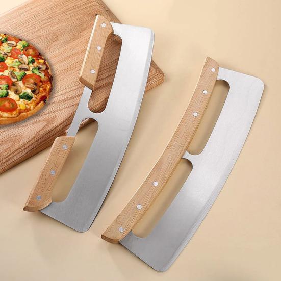 Нож для пиццы Rocker Blade Острый нож для пиццы Rocker Slicer из нержавеющей стали с защитным чехлом Аксессуары для печи для пиццы