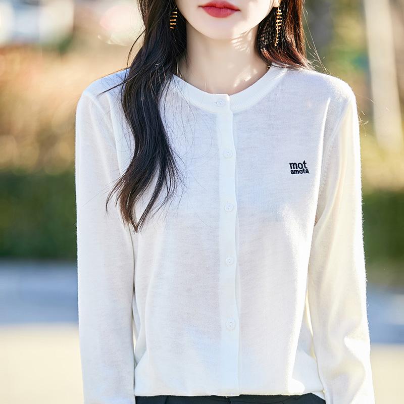 Женский легкий кардиган из 50% шерсти и 50% шелка Mulberry — универсальный трикотаж на все 4 сезона для комфорта и стиля в любое время года