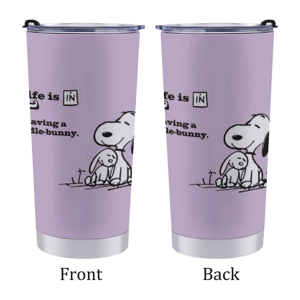 Snoopy Rabbit Tumbler Mug Coffee Cup Convenience Store Cup Cold Insulation Heat Insulation EVISUK Water Bottle Direct Drinking Stainless Steel with