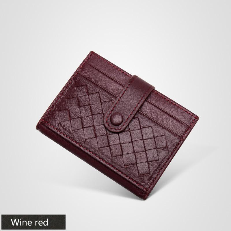 Card Cow Leather Braided Card Bag Anti-Magnetic Card Holder Wallets Multi-card Position Card Wallet