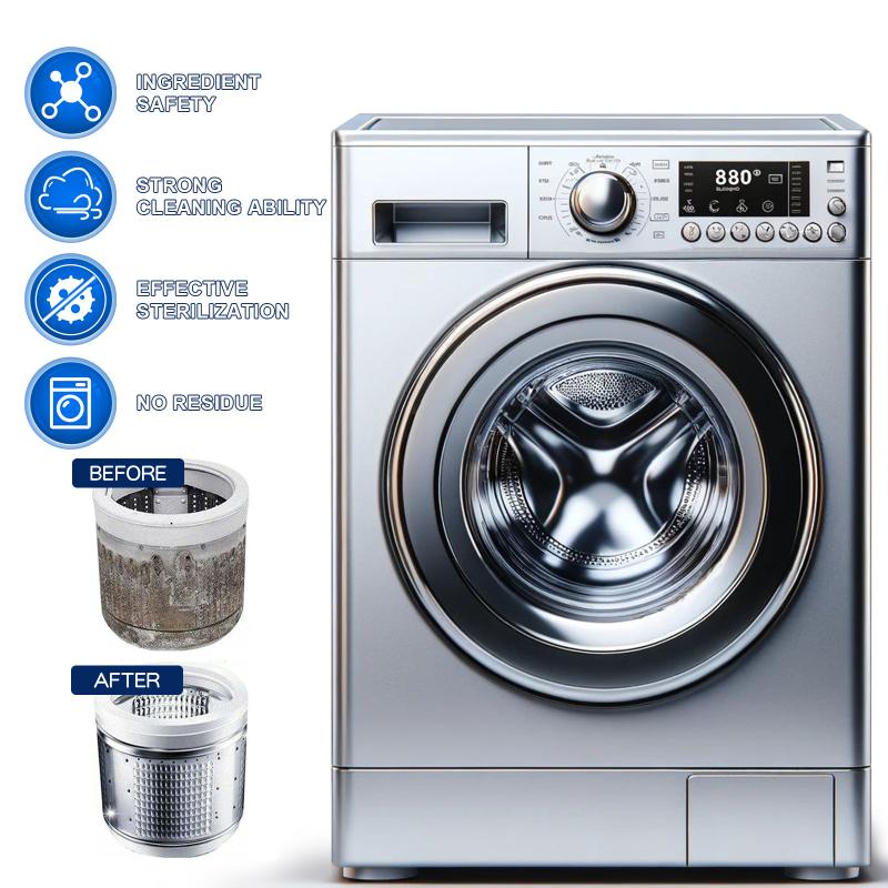Washing Machine Effervescent Cleaning Tablets 12PCS Deep Laundry Cleaning Removes Odor for Front Load and Top Load Washers