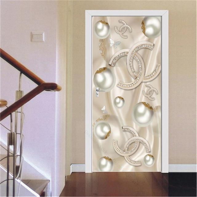 3D золотые наклейки для украшения дверей, мраморные простые абстрактные линии, цветы, обои для гостиной, домашний декор, художественные наклейки для спальни