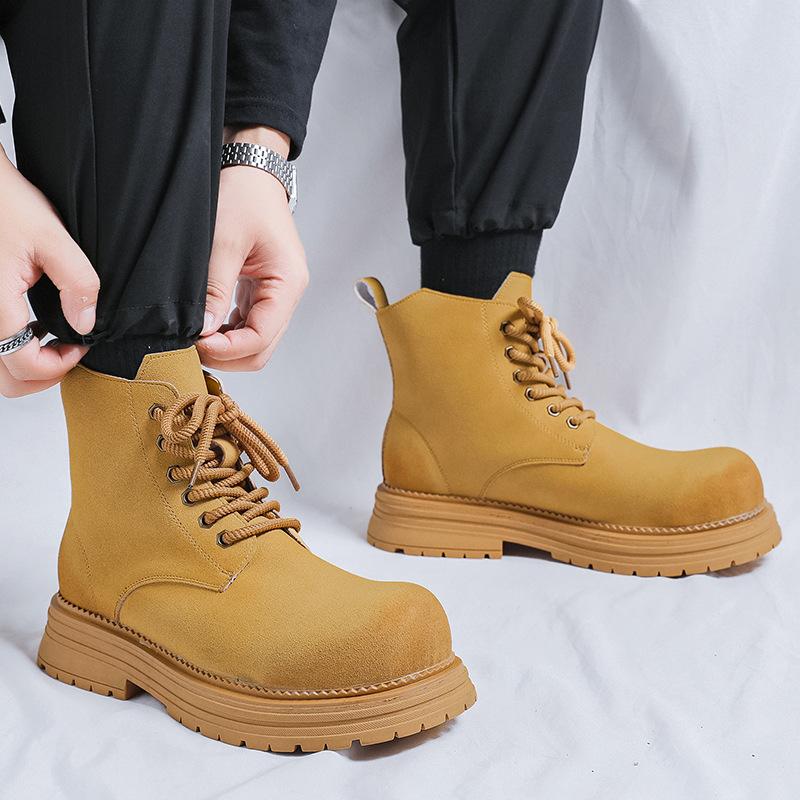 Ботинки мартин средней высоты мужские челси короткие ботинки повседневные износостойкие пустынные рабочие ботинки трендовые универсальные мужские ботинки 2278-R