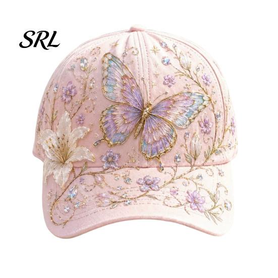 Artistic Printed Baseball Cap for Women, Embroidery Flower Bird Pattern Hat, Love Art Design Hat Adjustable Fit Gardening Sun Spring Summer Outdoors