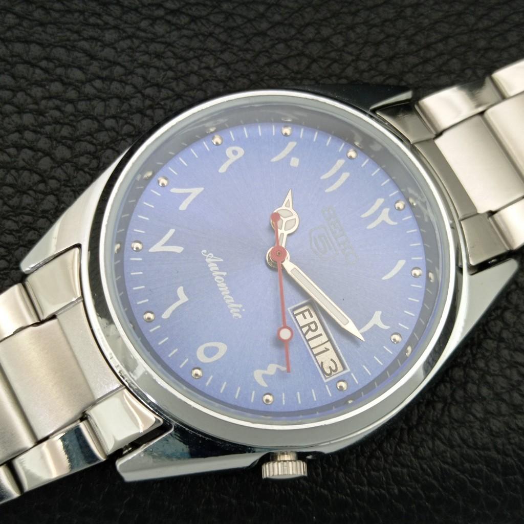 ЯПОНСКИЕ ВИНТАЖНЫЕ ОТРЕМОНТИРОВАННЫЕ АВТОМАТИЧЕСКИЕ МУЖСКИЕ ЧАСЫ SEIKO 5 7009A С СИННИМ ЦИФЕРБЛАТОМ a446212-1