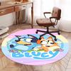 Bluey Printed Round Rug Carpet Chair Rug Area Rug Entryway Doormats,for Office Chair Living Room Bedroom Kitchen Room.