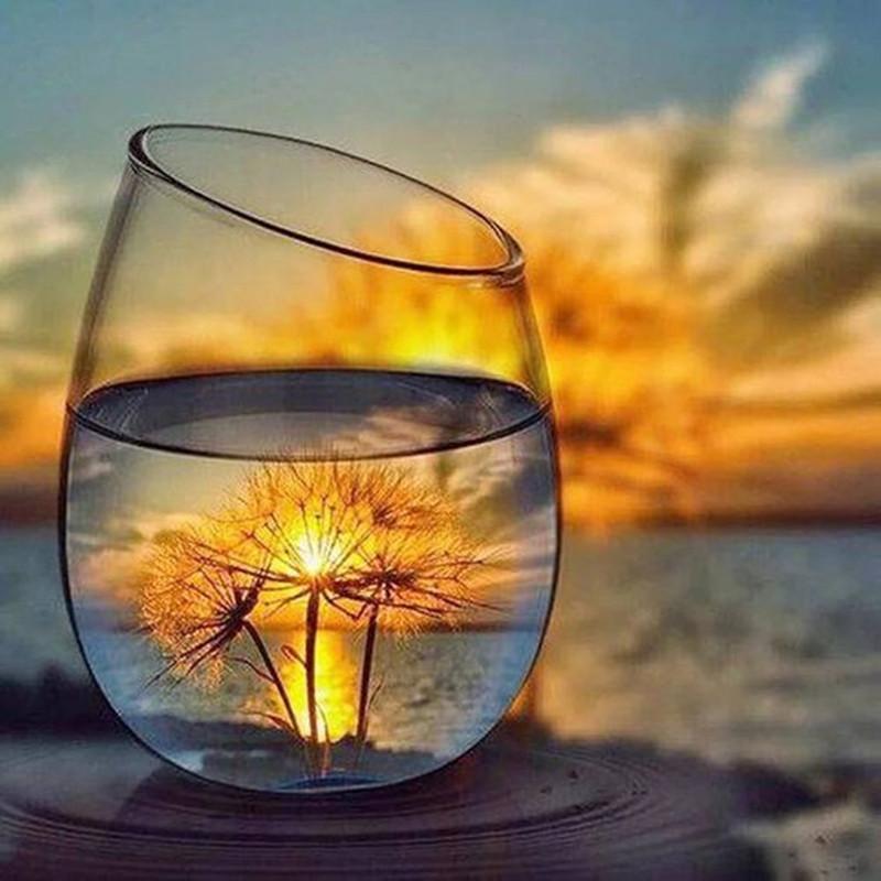 5D Алмазная картина Diy Кубок Пейзаж Полный круг Алмазная картина Мозаика Вышивка крестиком Украшение дома Подарок на праздник