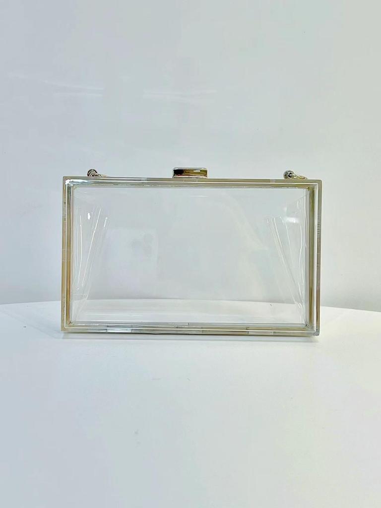Transparent Acrylic Crossbody Chain Bag - Women's Evening Jelly Handbag