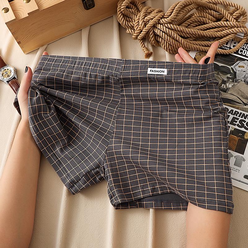 Мужские клетчатые боксеры из чистого хлопка: Удобное, свободное и дышащее нижнее белье