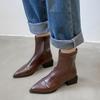Мода 2024 Зима Новые Однотонные Кожаные Поверхности Упрощенные Верхние Одежды Женские Большие Размеры Одиночные Сапоги Удобные Модные Сапоги Женские