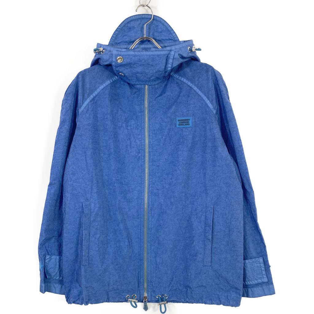 BURBERRY Blue Technical Canvas Hoodie Jacket Jacket 46 blueUsed