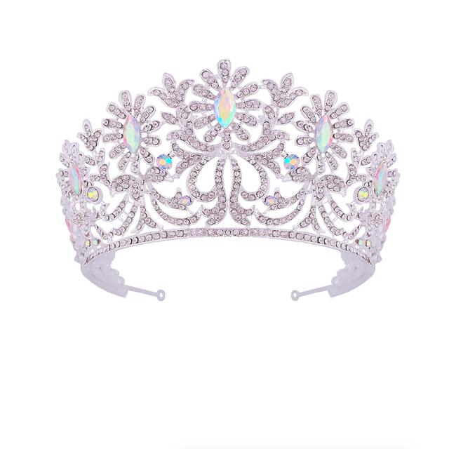 Королева Большие Короны Кристалл Свадебные Украшения Диадемы Барокко Стразы Драгоценности Дубайские Украшения Вечеринка Свадьбы Аксессуары Для Волос