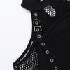 AltGoth Mall Gothic Sexy T-shirt Women Streetwear Harajuku Y2k E-girl Mesh Patchwork Hollow Out Long Sleeve Halter Crop Tee Tops