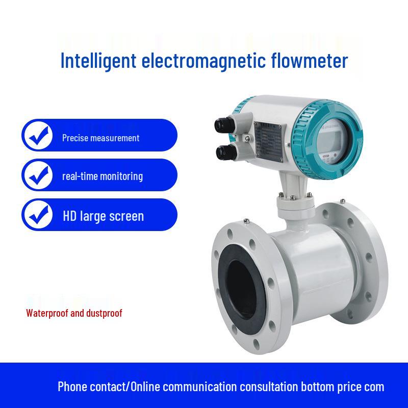 Intelligent Electromagnetic Flowmeter, High Precision, Corrosion-Resistant, for Acid, Alkali, Sewage, Tap Water, DN100