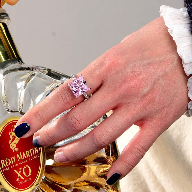 Gica Gema 925 Sterling Silver Yellow Square Ring For Women Fine Temperament High Grade Jewelry Gift