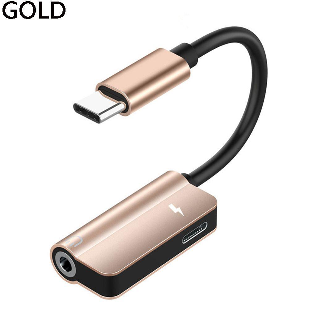 3.5mm Cable Charging Headphone Splitter Type C Earphone Adapter Charge Audio 2 In 1 AUX Audio Line