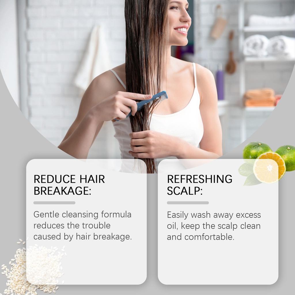 Шампунь с рисом, очищающий массаж кожи головы, увлажняющий и разглаживающий волосы, питательный шампунь