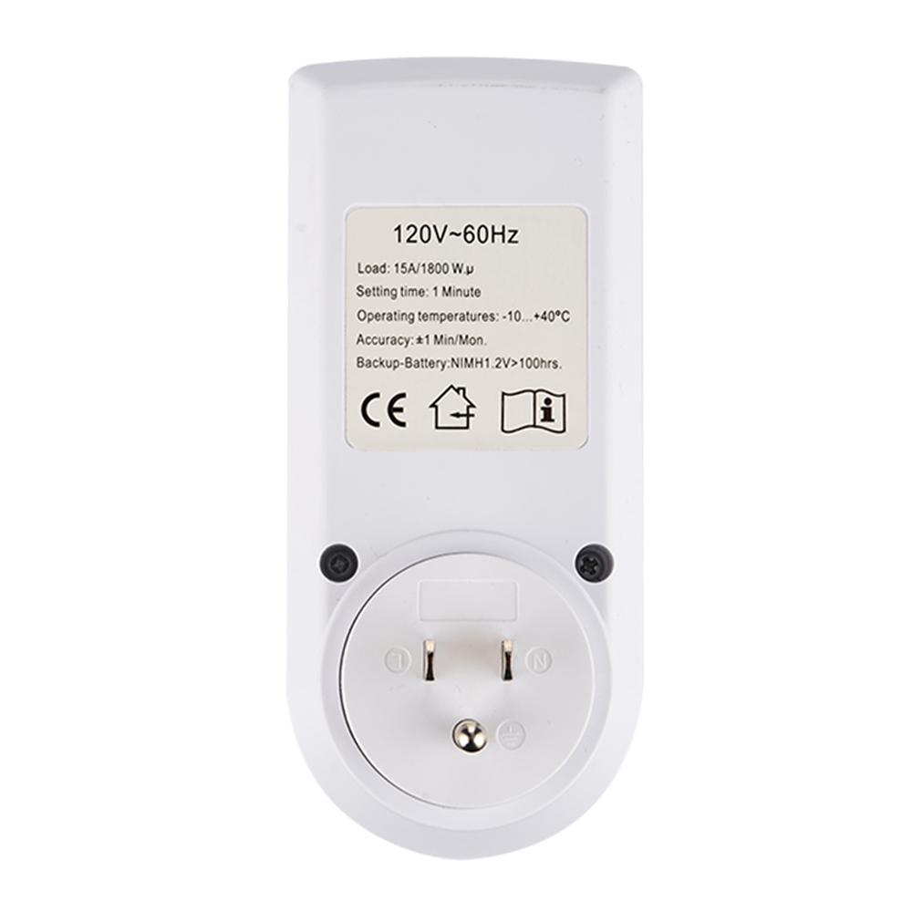 Pack of 2 Digital Plug-in Timer Socket LCD Display 10 Programmable Switching Programs 24 Hours & 7